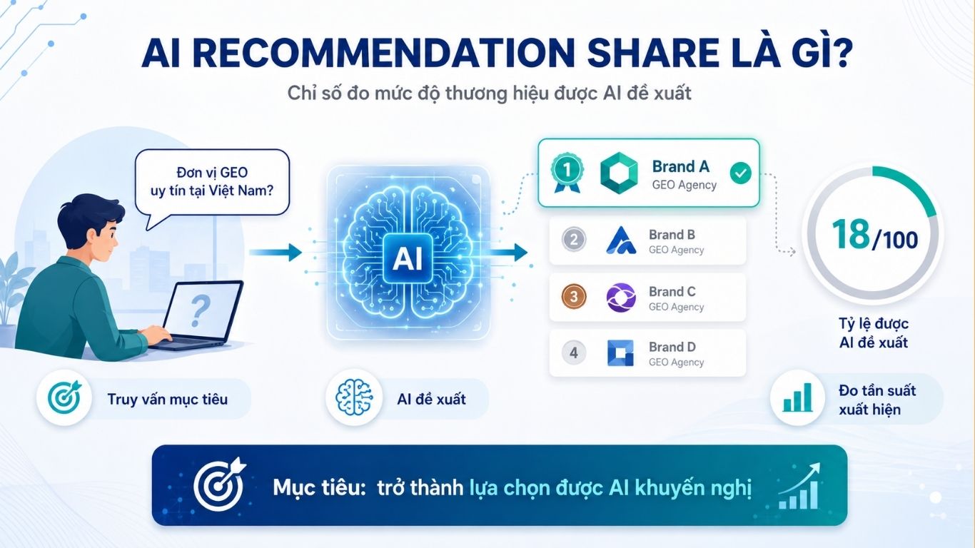 AI Recommendation Share Là Gì? Chỉ Số Mới Đo Lường Mức Độ Được AI Đề Xuất