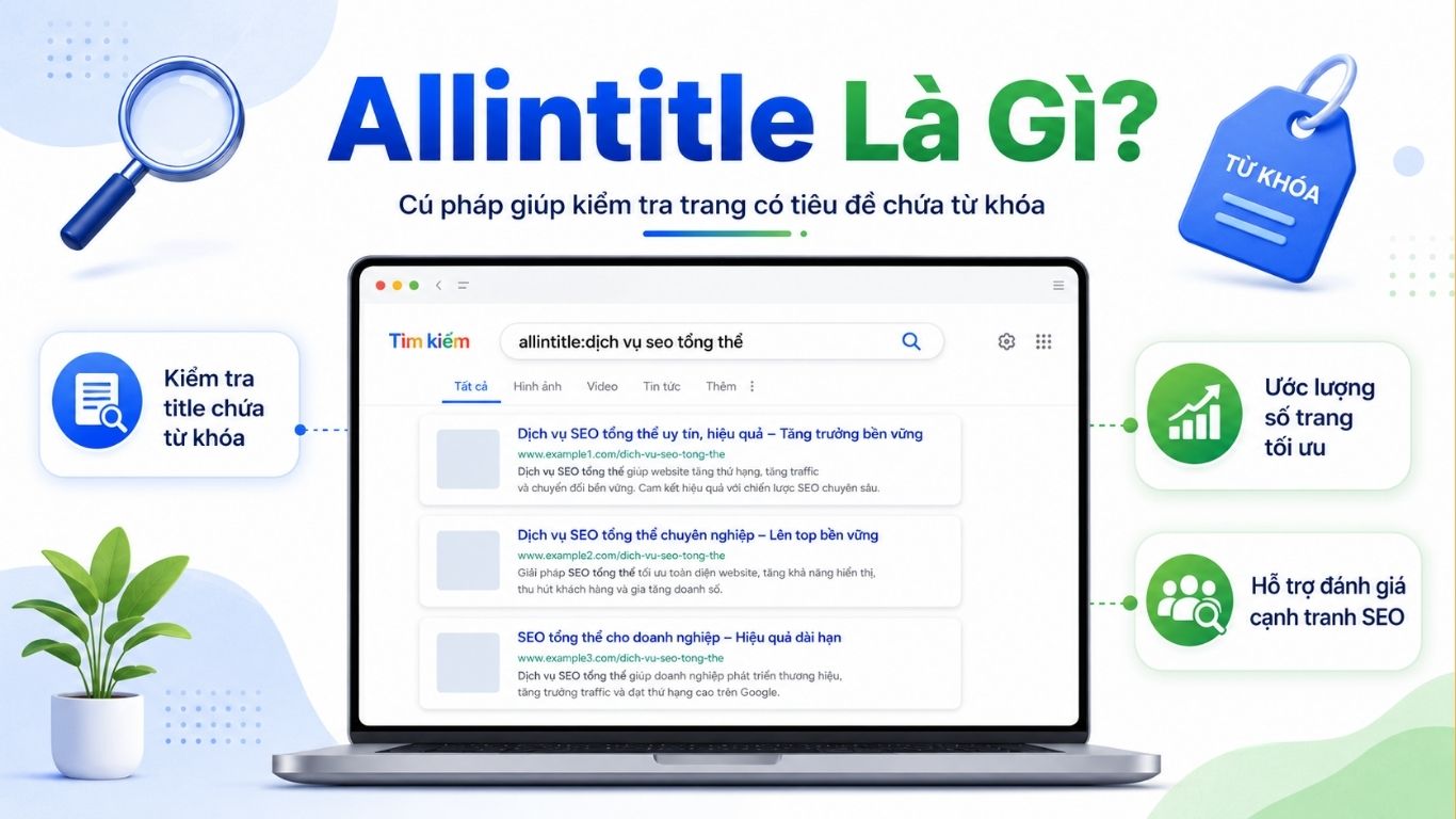 Allintitle Là Gì? Cách Dùng Allintitle Để Đánh Giá Độ Cạnh Tranh Từ Khóa SEO