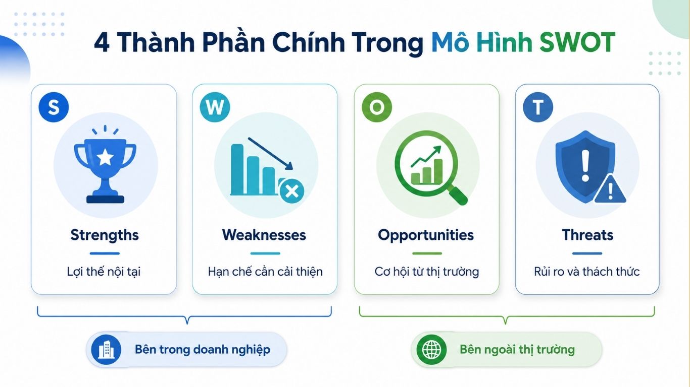 Mô Hình SWOT Là Gì? Cách Ứng Dụng SWOT Trong Chiến Lược Marketing