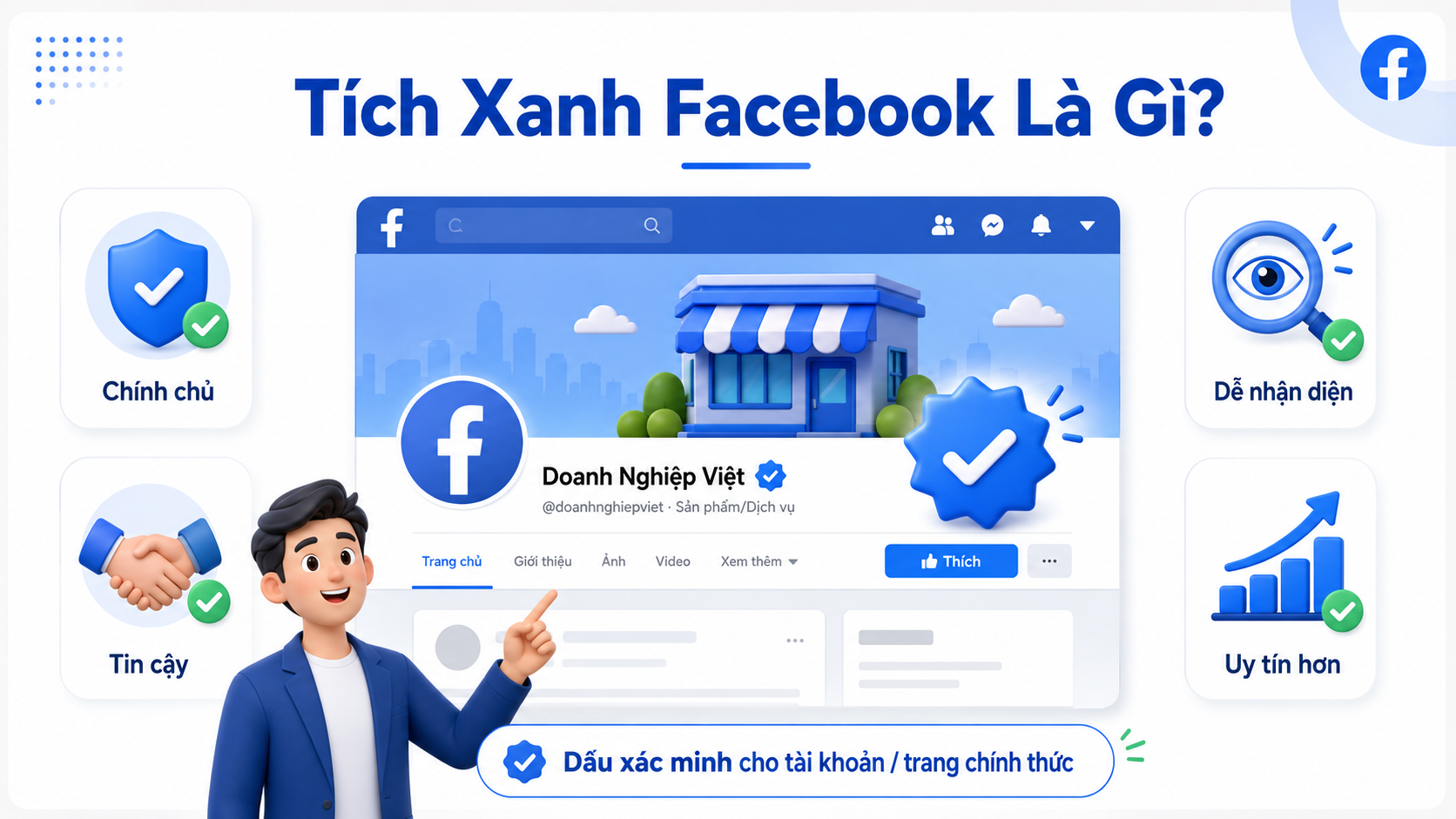 Tích xanh Facebook là gì? Cách đăng ký và xây dựng tài khoản uy tín
